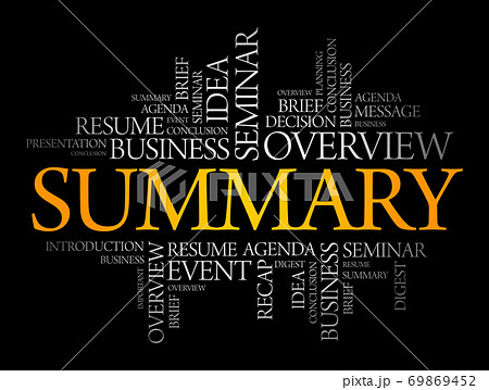 Summary word cloud collage, business concept 69869452