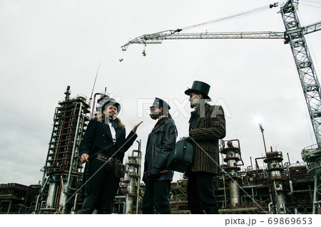 Three mans in steampunk style Three mans in steampunk style 69869653