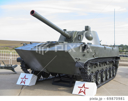Rostov-on-Don, Russia - August 28, 2020: 120 mm SAO 2S9 "Nona-S" at a military training ground  69870981