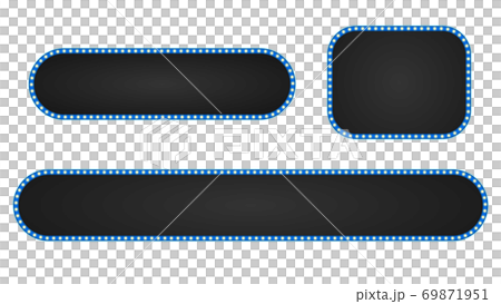 青枠 電飾のテロップベース 黒ベース 角丸のイラスト素材