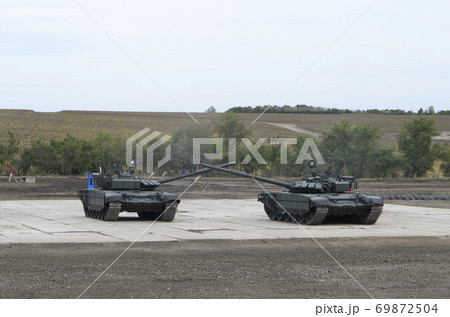 Rostov-on-Don, Russia - August 29, 2020 :Military-Technical Forum South-Eastern District "Army-2020". Elegant show of the forum - the so-called "tank waltz" Rostov-on-Don, Russia - August 29, 2020 :Military-Technical Forum South-Eastern District "Army-2020". Elegant show of the forum - the so-called "tank waltz" 69872504