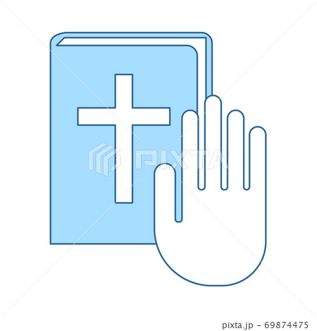 Hand On Bible Icon Hand On Bible Icon 69874475