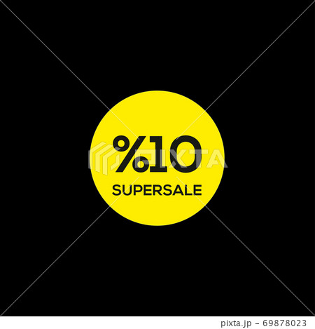 Yellow color 10% Super Sale banner, banner, cover, background design on black background Yellow color 10% Super Sale banner, banner, cover, background design on black background 69878023