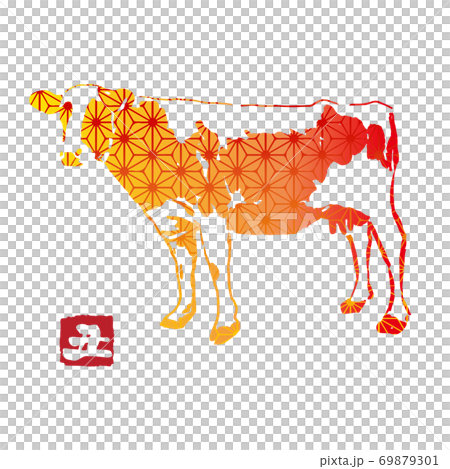 Japanese pattern cow - Stock Illustration [69879301] - PIXTA