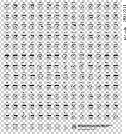 ギターコード表（指の押さえ方番号有り） 69880511