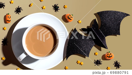 Halloween theme with a cup of coffee Halloween theme with a cup of coffee 69880791