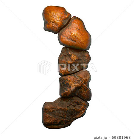 Rocky symbol right parentheses. Font of stone on white background. 3d Rocky symbol right parentheses. Font of stone on white background. 3d 69881968