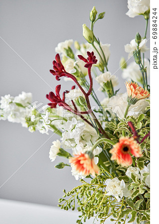 Bouquet 003. Series, step by step installation of flowers in a vase. Flowers bunch, set for home. Fresh cut flowers for decoration home. European floral shop. Delivery fresh cut flower. 69884244