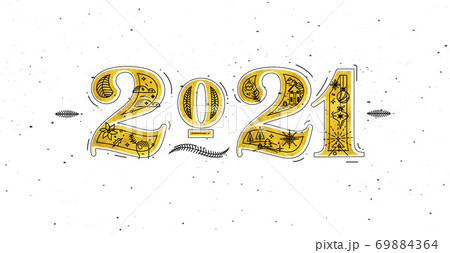Christmas poster 2021 new year white 69884364