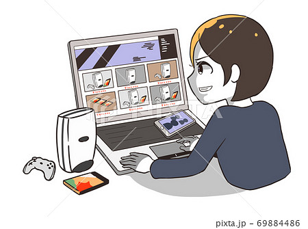 ゲーム機転売を企てる女性 69884486