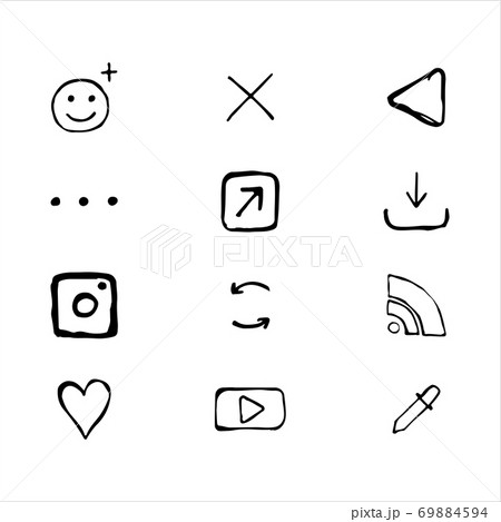 Business set of icons drawn by hand. 69884594