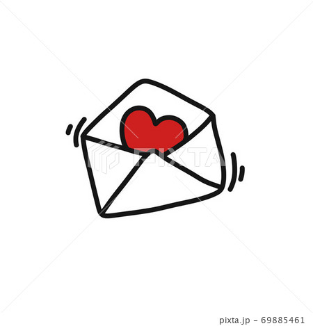 love letter doodle icon, vector color illustration 69885461