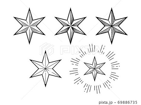 キラキラ光る星 6角形 六芒星 6 Point Star 古ぼけたインクにじみのある印刷物風ののイラスト素材 キラキラ光る星 6角形 六芒星 6 Point Star 古ぼけたインクにじみのある印刷物風ののイラスト素材
