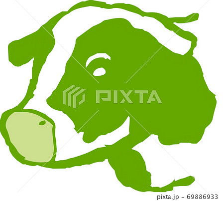 リアルな牛 乳牛 丑年 牧場 手描きイラストのイラスト素材