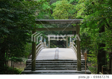 伊勢神宮内宮 風日祈宮橋 伊勢神宮内宮 風日祈宮橋 69887276
