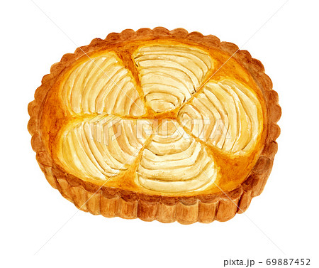 西洋梨のタルト(水彩画) 69887452