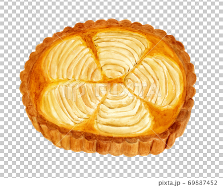 西洋梨のタルト(水彩画) 69887452