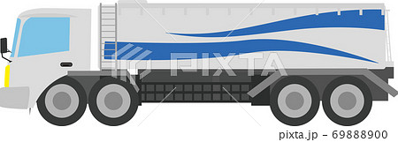シンプルなタンクローリーのイラストのイラスト素材 6900
