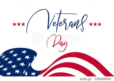 Veterans day brush hand lettering text 69888984