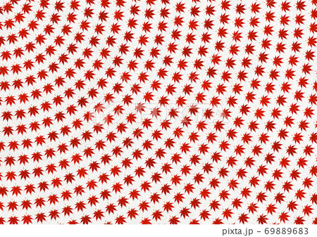 連続した紅葉のパターン 背景画像 白赤サークル 69889683
