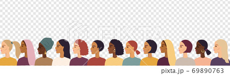 Women Of Different Nationalities Border Transparent Background 69890763