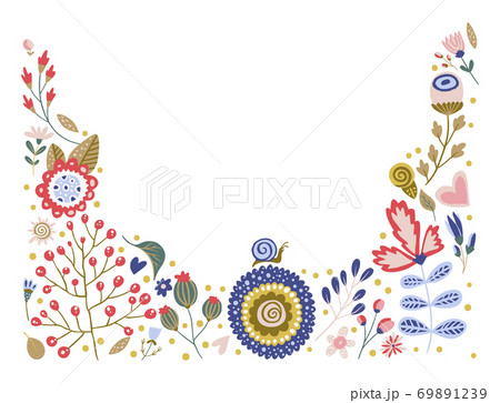 Hand drawn vector floral illustration. Hand drawn vector floral illustration. 69891239
