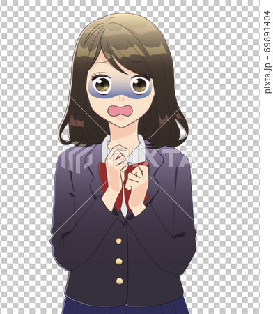 Frightened schoolgirl 69891404