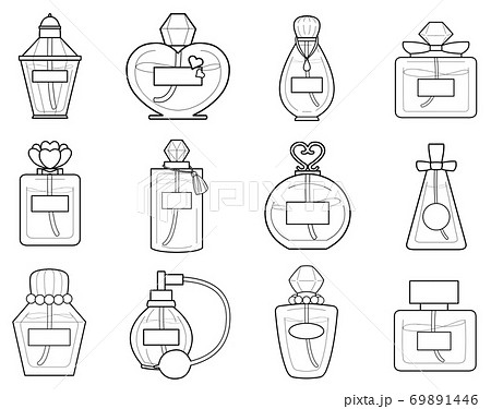 ガーリー香水セットのイラスト素材