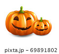 Two Pumpkins Isolated White Background 69891802