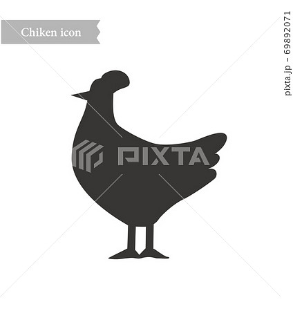 鶏のシルエット型ベクターアイコンのイラスト素材 6971