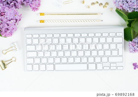 Top view home office workspace Top view home office workspace 69892168