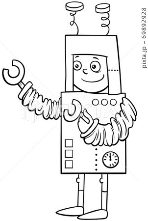 boy in robot costume at Halloween party coloring book page 69892928