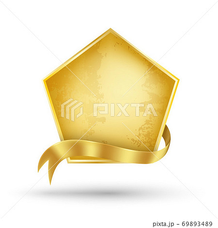 Gold billboard and gold ribbon 69893489
