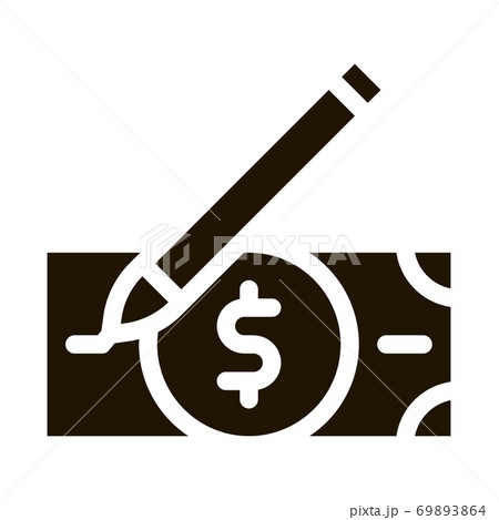 Drawing Fake Banknotes Icon Vector Glyph Illustration 69893864