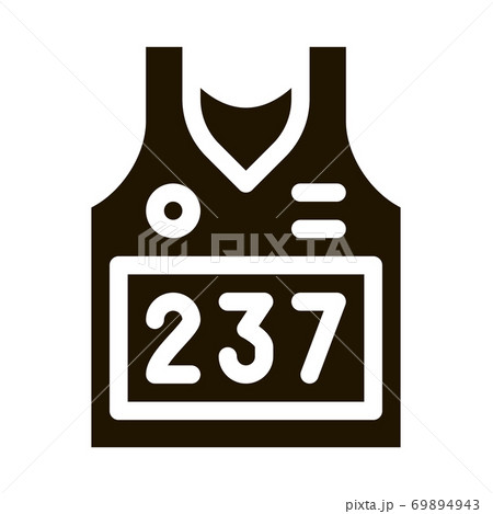 Vest with Personal Athlete Number Icon Vector Glyph Illustration Vest with Personal Athlete Number Icon Vector Glyph Illustration 69894943