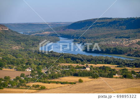 View to Dniester river from the top hill of Socola village, Moldova View to Dniester river from the top hill of Socola village, Moldova 69895322