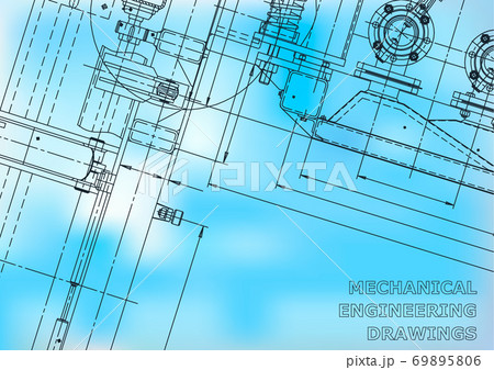 Mechanical engineering. Technical illustration. Backgrounds of engineering subjects 69895806