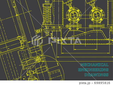 Mechanical engineering. Technical illustration. Backgrounds of engineering subjects 69895816