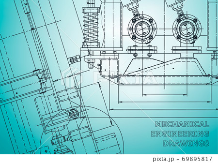 Mechanical engineering. Technical illustration. Backgrounds of engineering subjects 69895817
