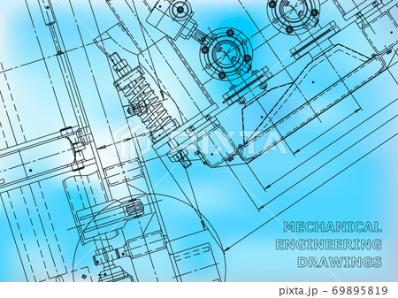 Mechanical engineering. Technical illustration. Backgrounds of engineering subjects 69895819