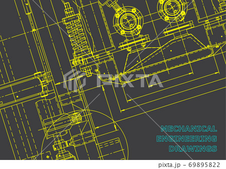 Mechanical engineering. Technical illustration. Backgrounds of engineering subjects 69895822