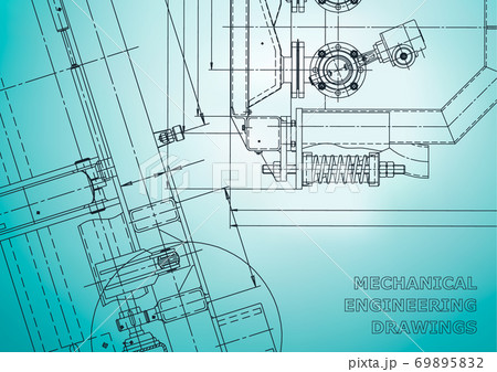Mechanical engineering. Technical illustration. Backgrounds of engineering subjects 69895832