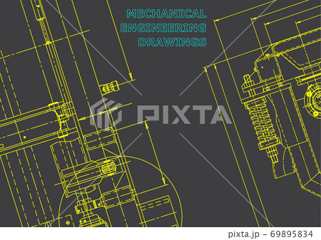 Mechanical engineering. Technical illustration. Backgrounds of engineering subjects 69895834