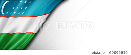 Uzbekistan flag isolated on white banner Uzbekistan flag isolated on white banner 69896636