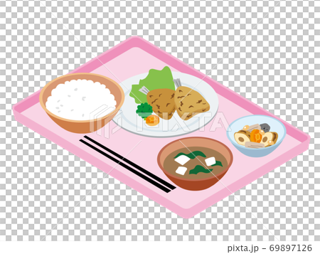 在日本員工自助餐廳享用午餐（炸沙丁魚） 69897126