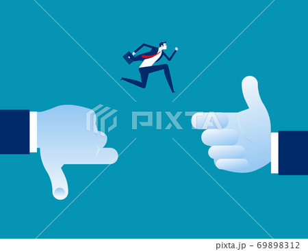 Movement form a negative to positive situation. Change of outlook concept 69898312