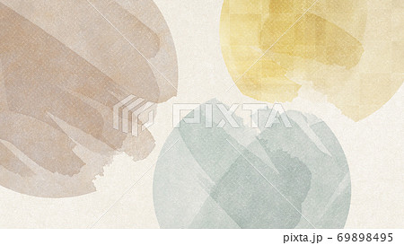 和柄　円　水彩　抽象的なイラスト【16:9】 69898495