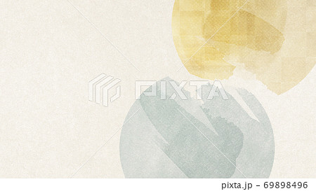 和柄　円　水彩　抽象的なイラスト【16:9】 69898496