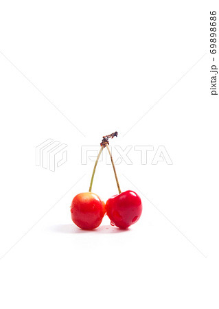 Yellow sweet cherry isolate on white 69898686