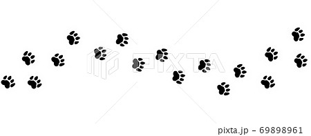 Animal Steps Trail Pets Foot Prints Cat Or Stock Illustration 6961